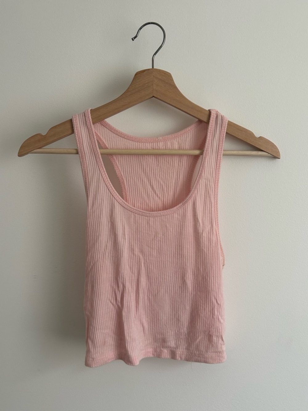 Garage Light Pink Ribbed Scoop Tank